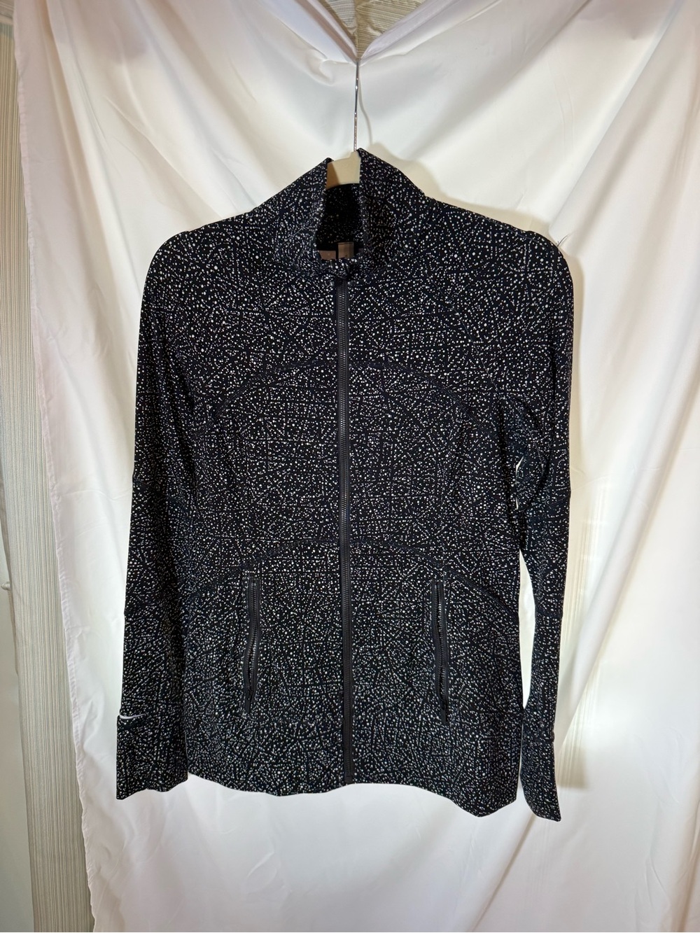 lululemon athletica Black Microdot Zip-Up Bomber Jacket